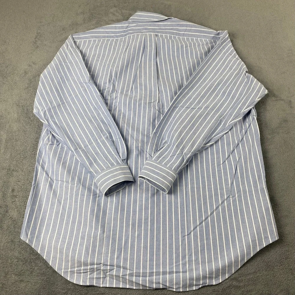 Ralph Lauren Mens L Button Down Blue White Striped Blake Oxford Shirt